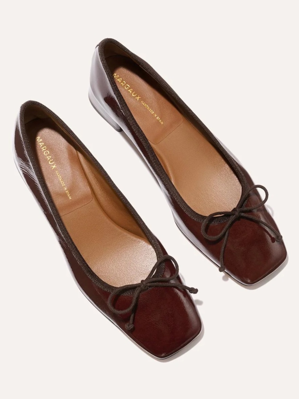 Margaux Ada Ballet Pump in Espresso Crinkle Patent - 37.5 Wide
